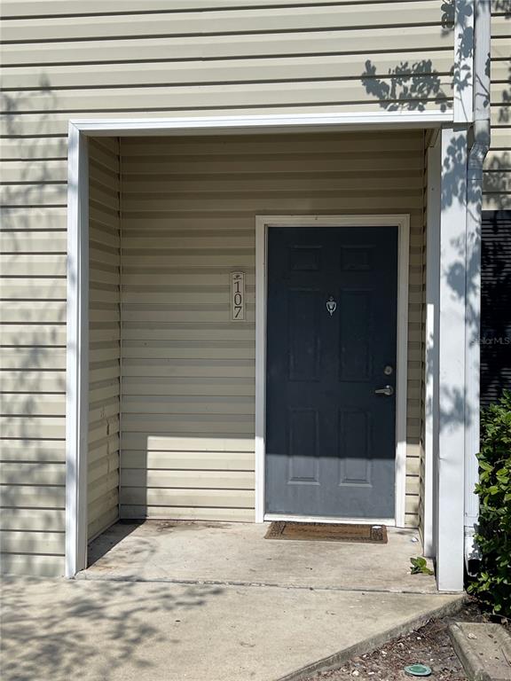 a view of a entryway front of a house