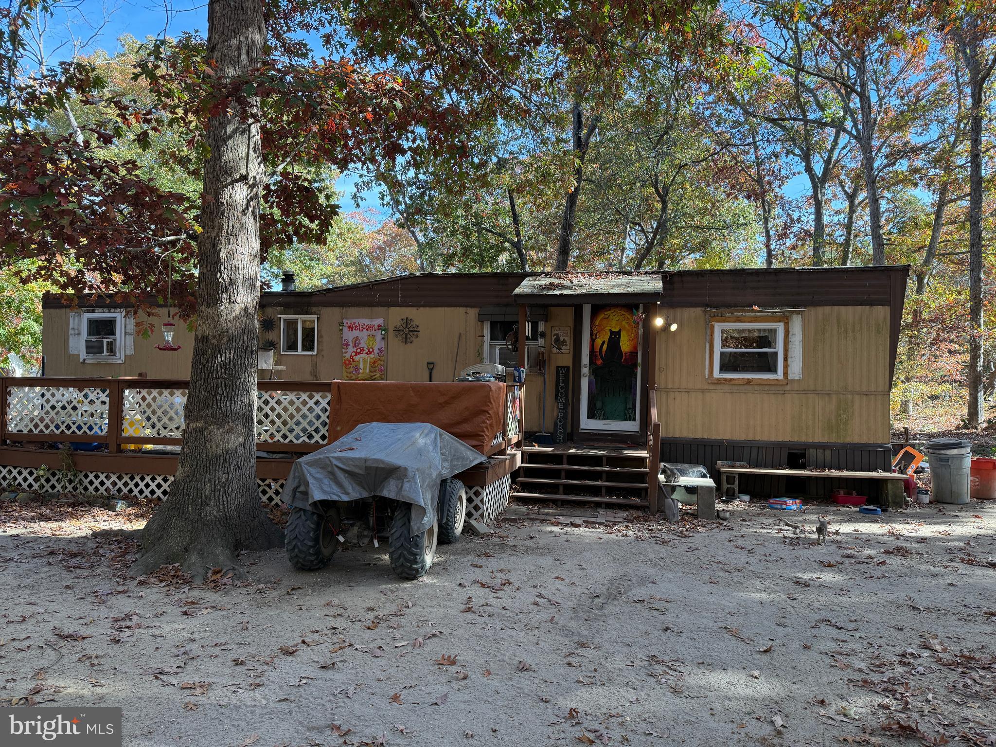 a view of a house with a yard and furniture