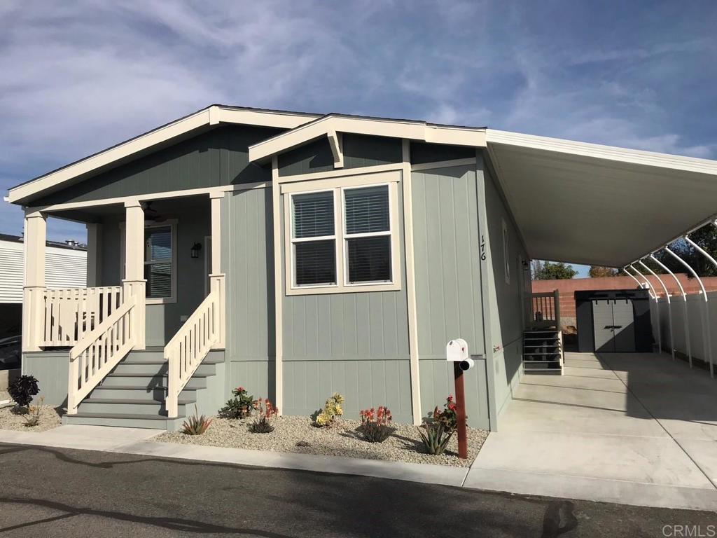 a front view of a house with entryway