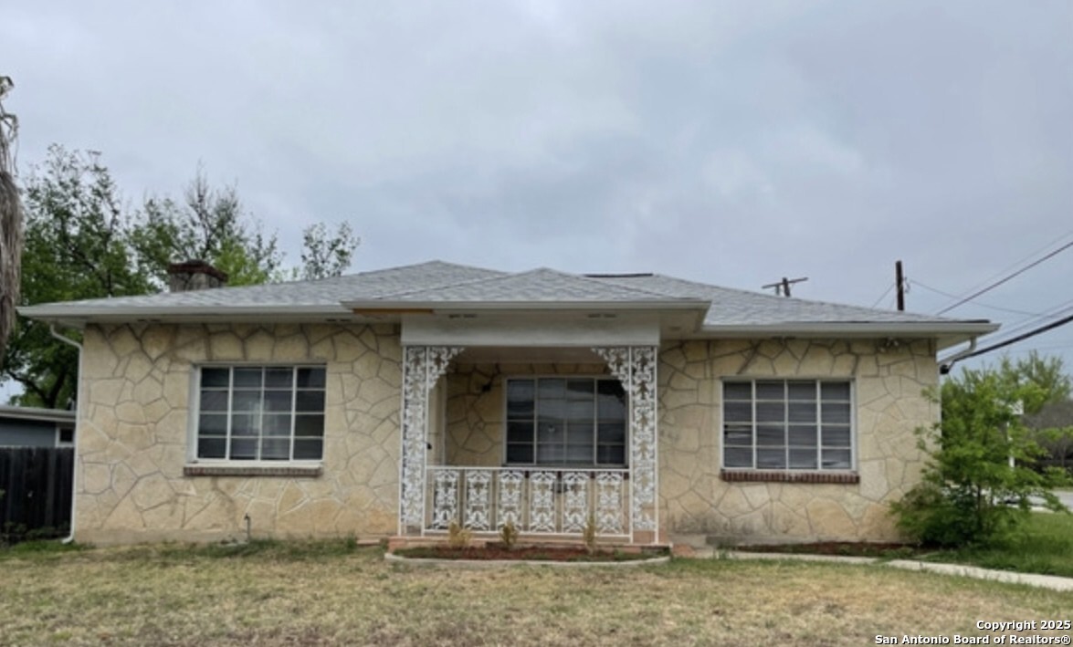 a front view of a house