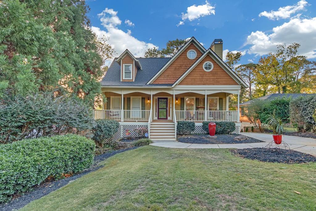 a front view of a house with entertaining space