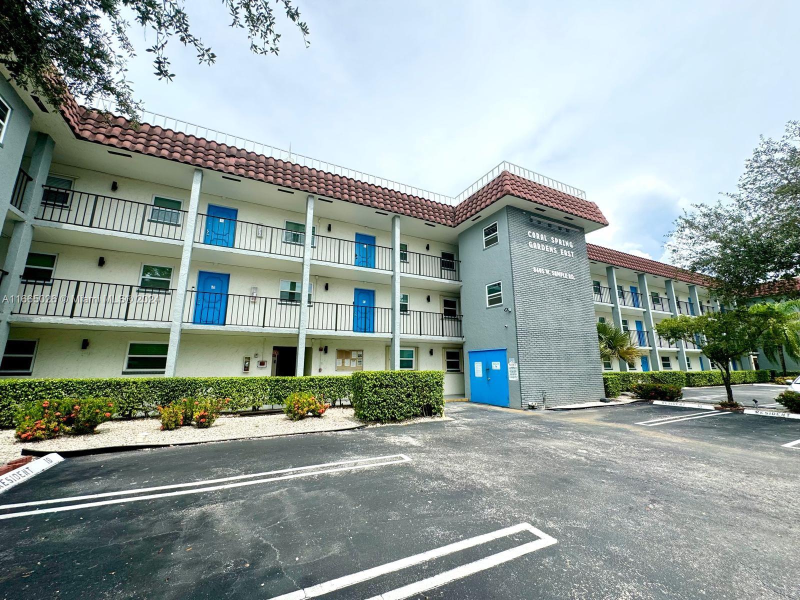 a front view of a building with street