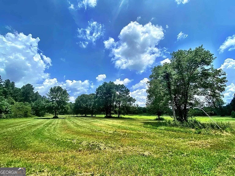 a view of a golf course with a lake