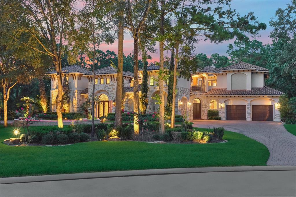 Experience the epitome of luxury with this stunning European-style Mediterranean custom estate, situated within the prestigious Carlton Woods Creekside community, complete with a manned guardhouse for unparalleled privacy and security.