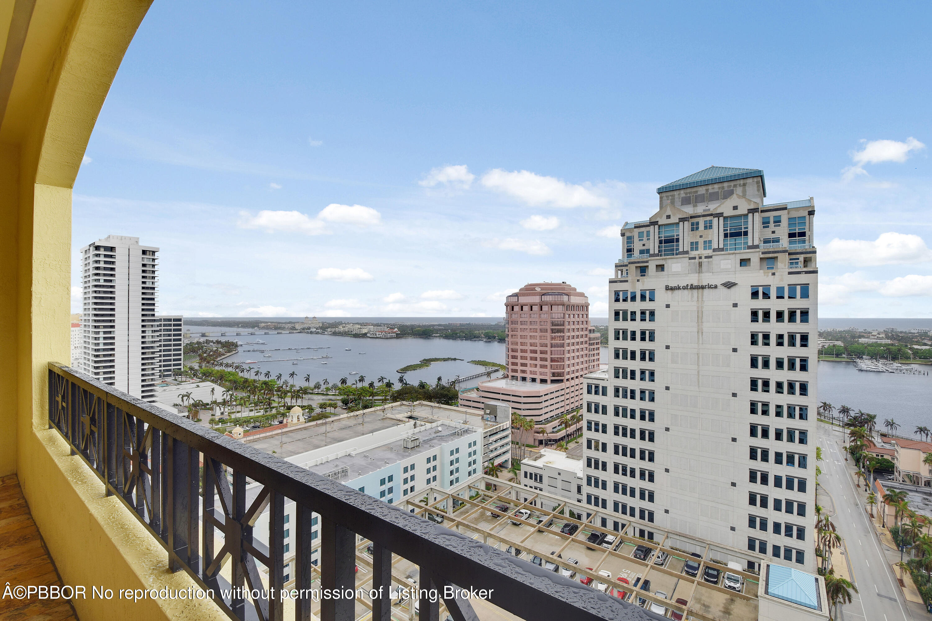 a view of city with balcony