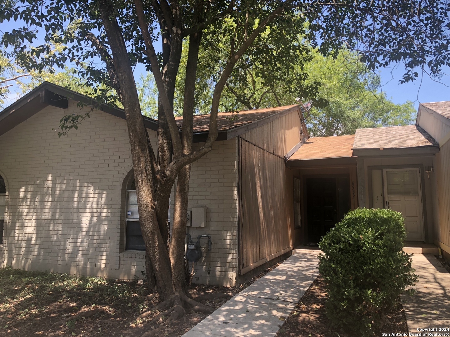 a view of a back yard of the house