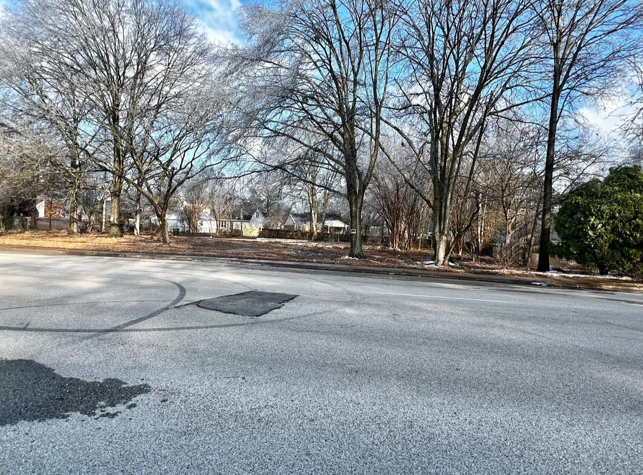 a view of road with with trees