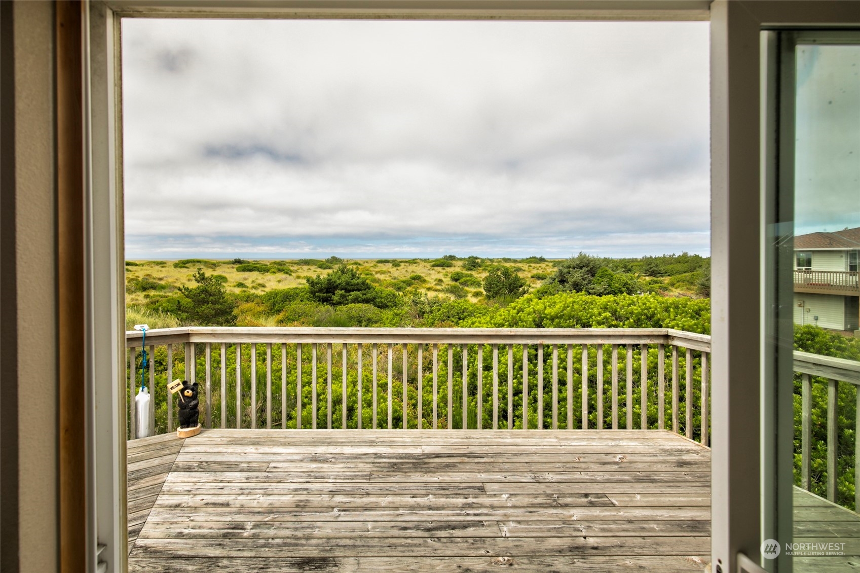 a view of a balcony