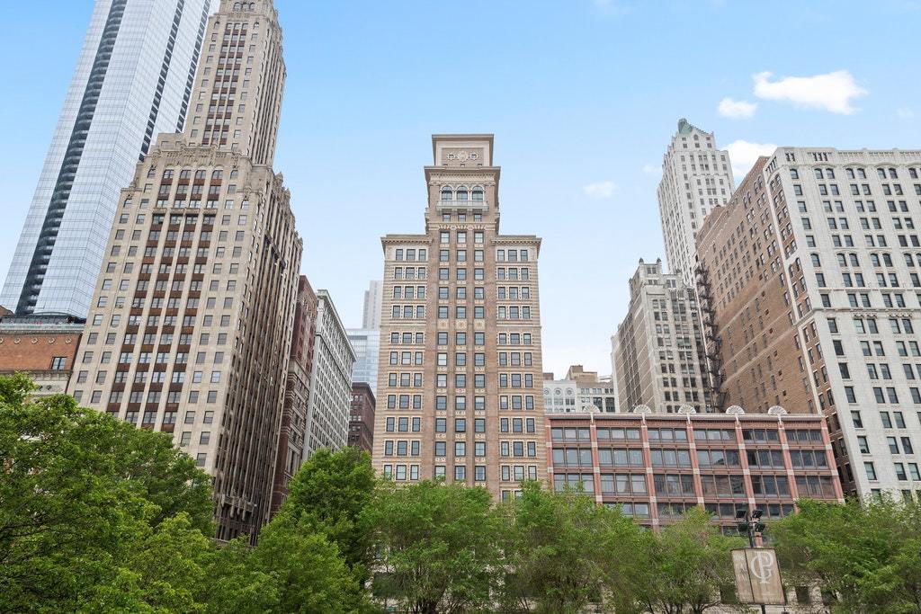 a view of a city with tall buildings