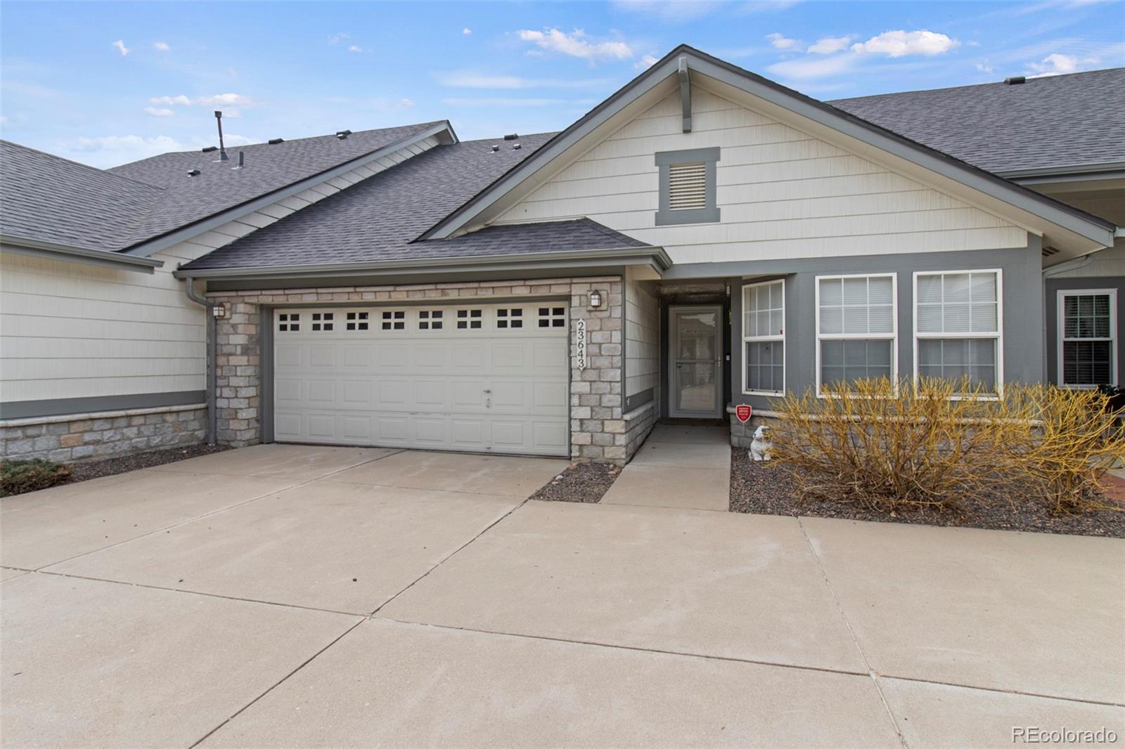 a view of a house with garage