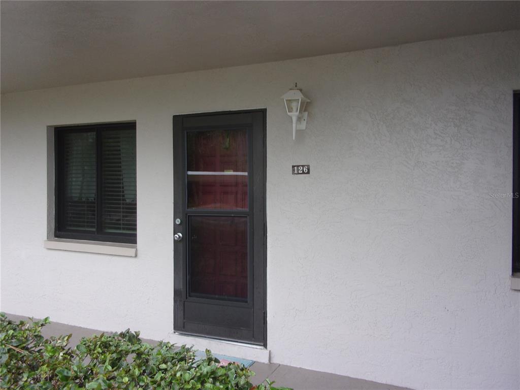 a view of front door of house