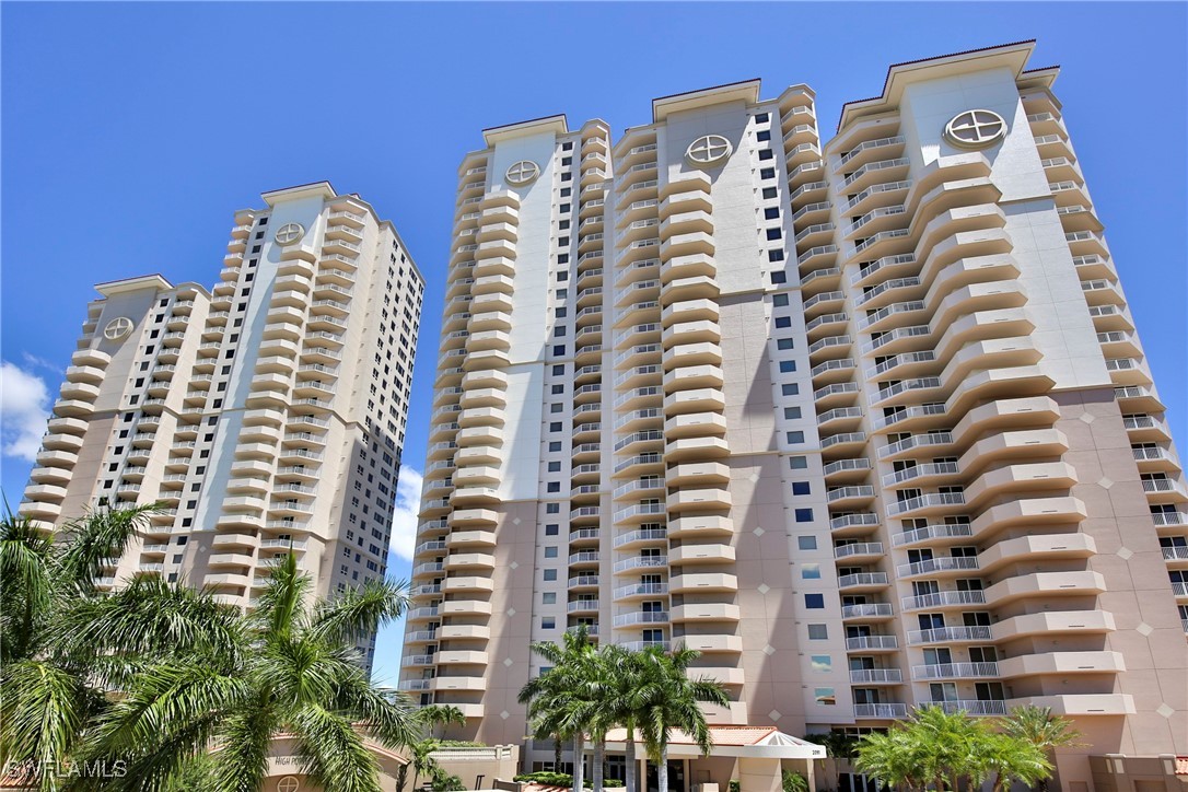 a view of a building with multi story windows