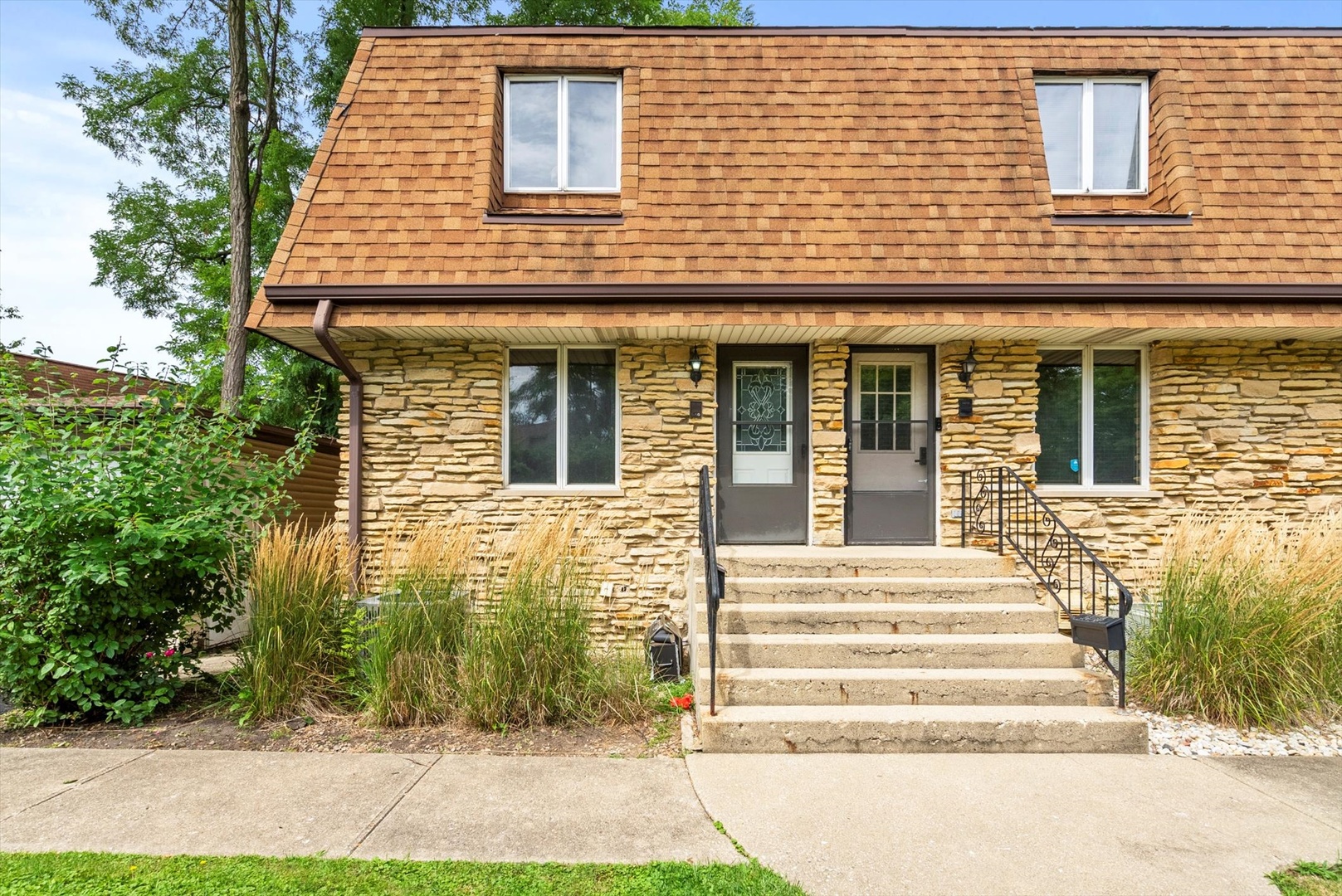 a front view of a house