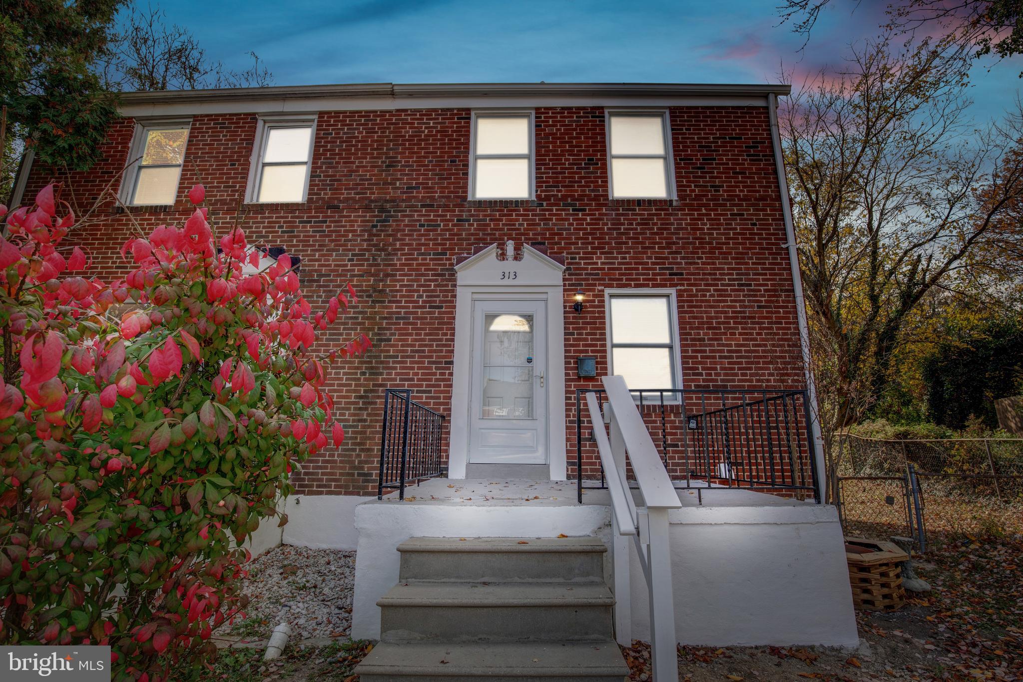 a front view of a house