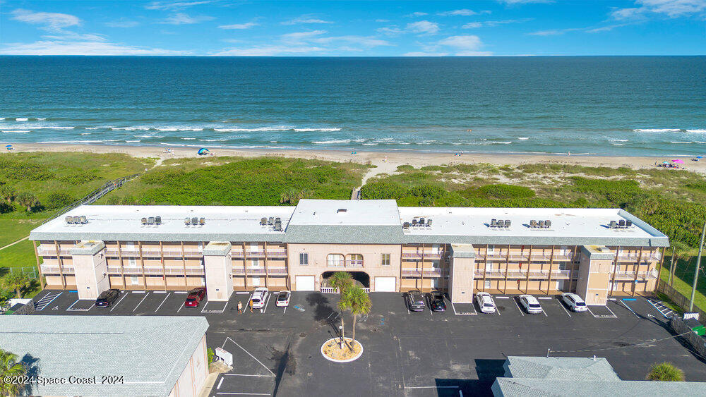 a view of an ocean from a building