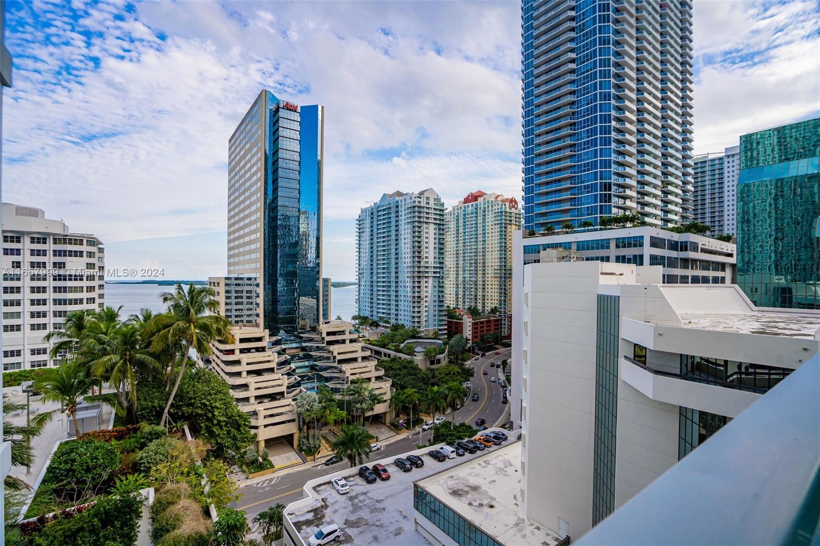 a view of a city with tall buildings