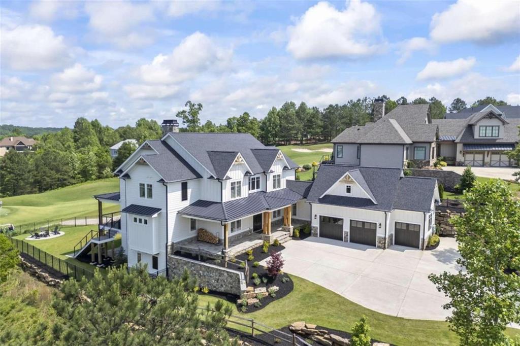 an aerial view of a house