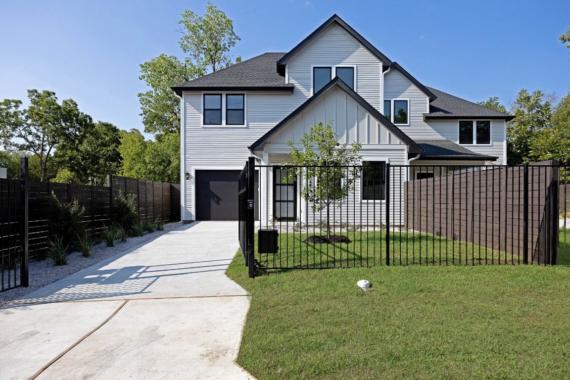 a house view with a garden space