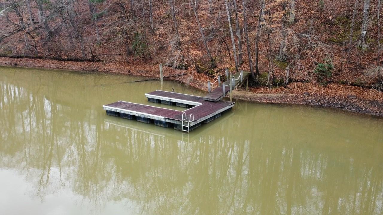 a view of a swimming pool with lounge chair