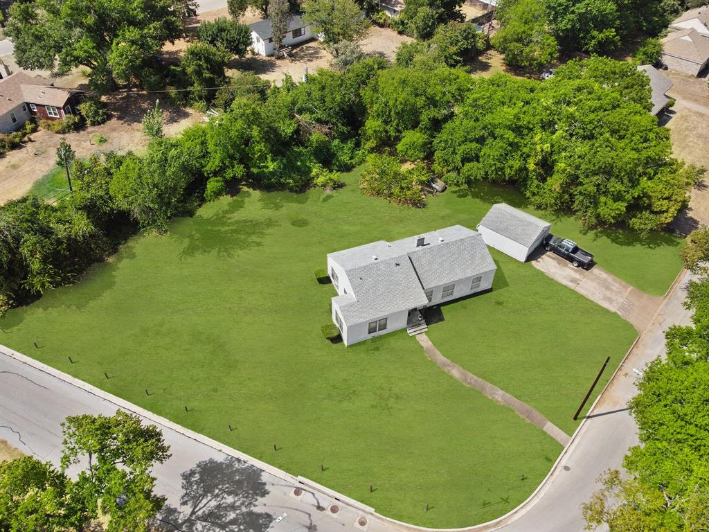 an aerial view of a house