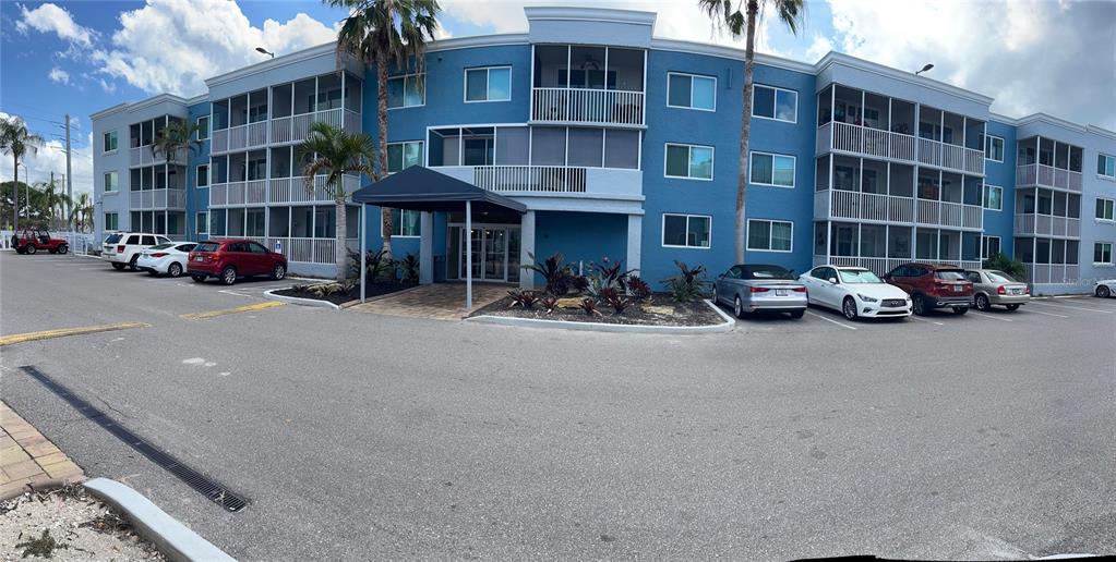 a car parked in front of a building