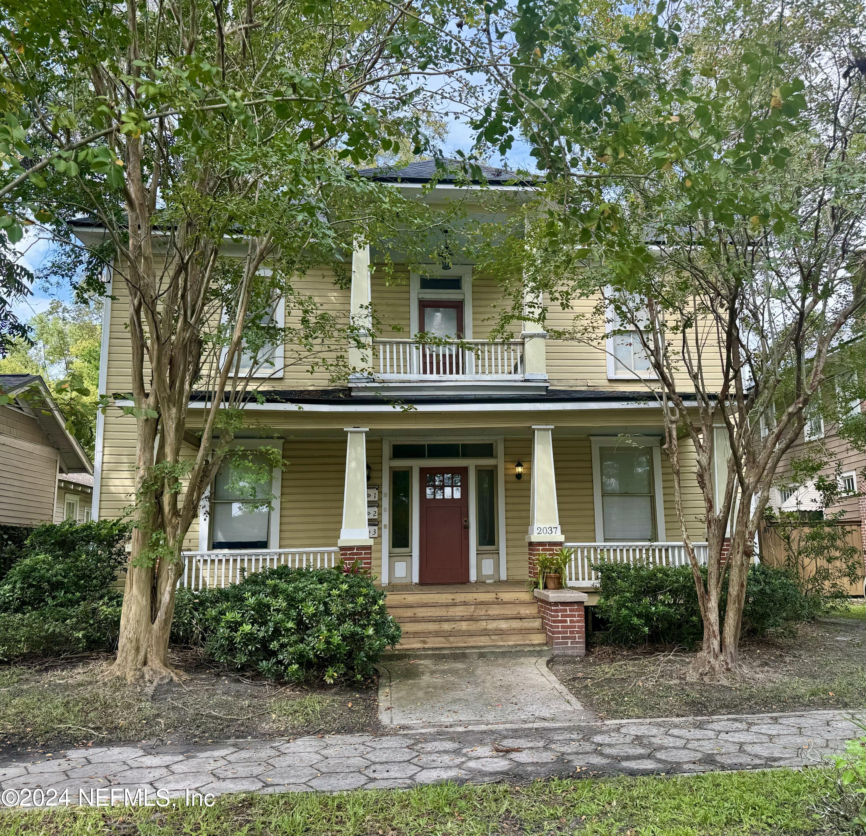 front view of a house with a porch