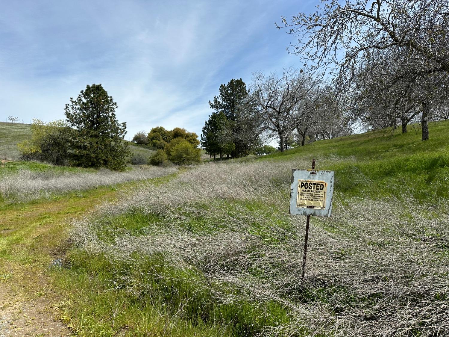 a sign board with tree in the background