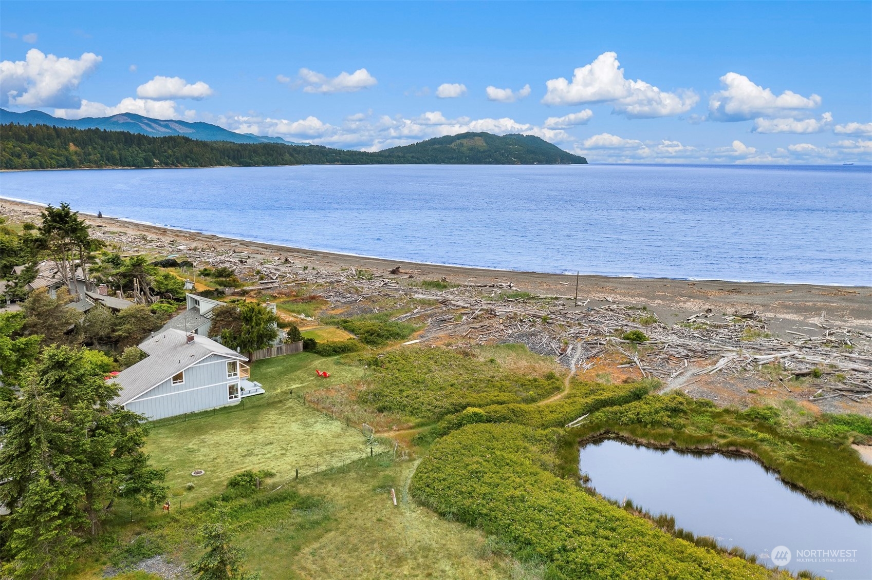 a view of lake and mountain