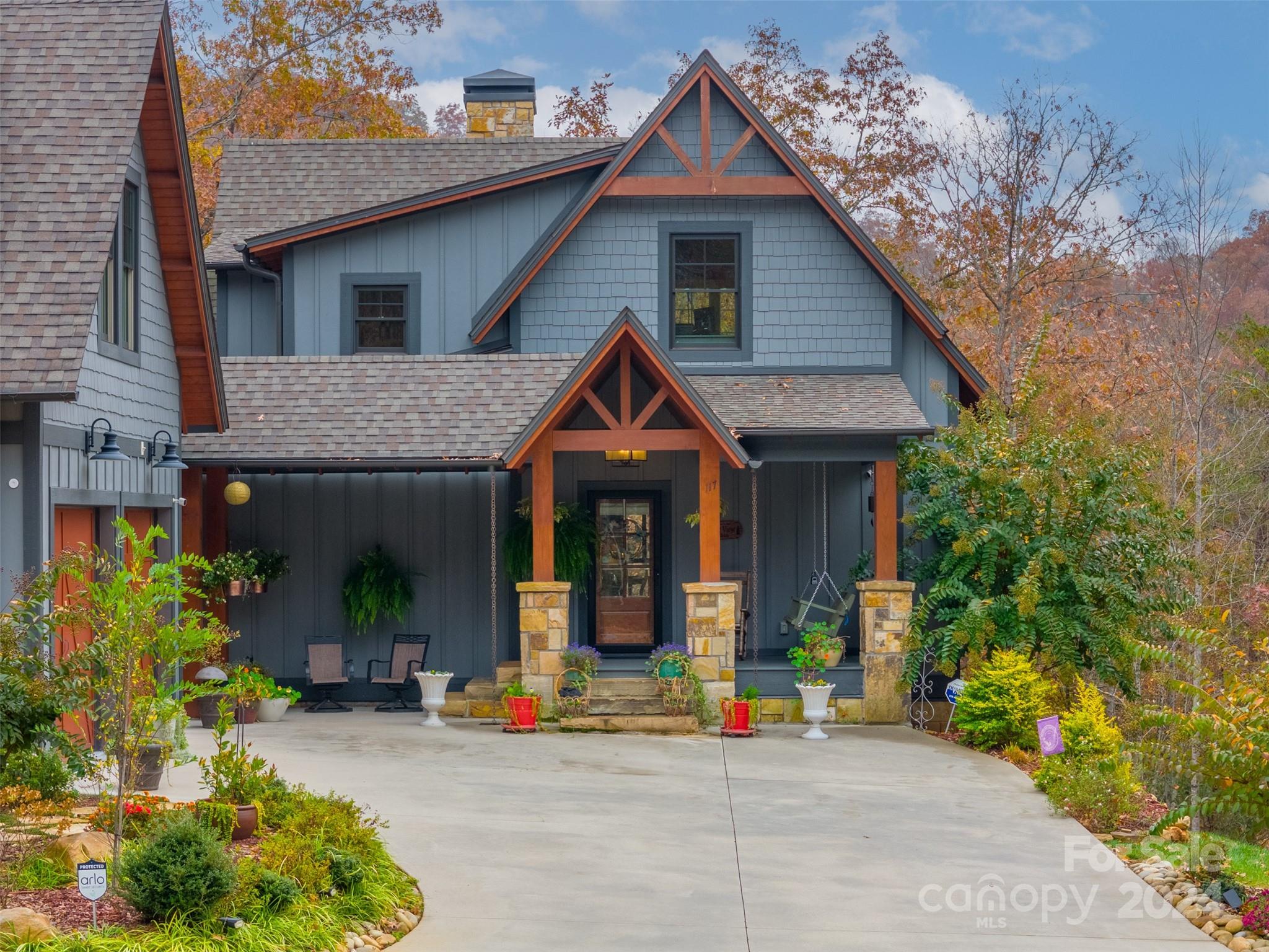 a front view of a house with porch