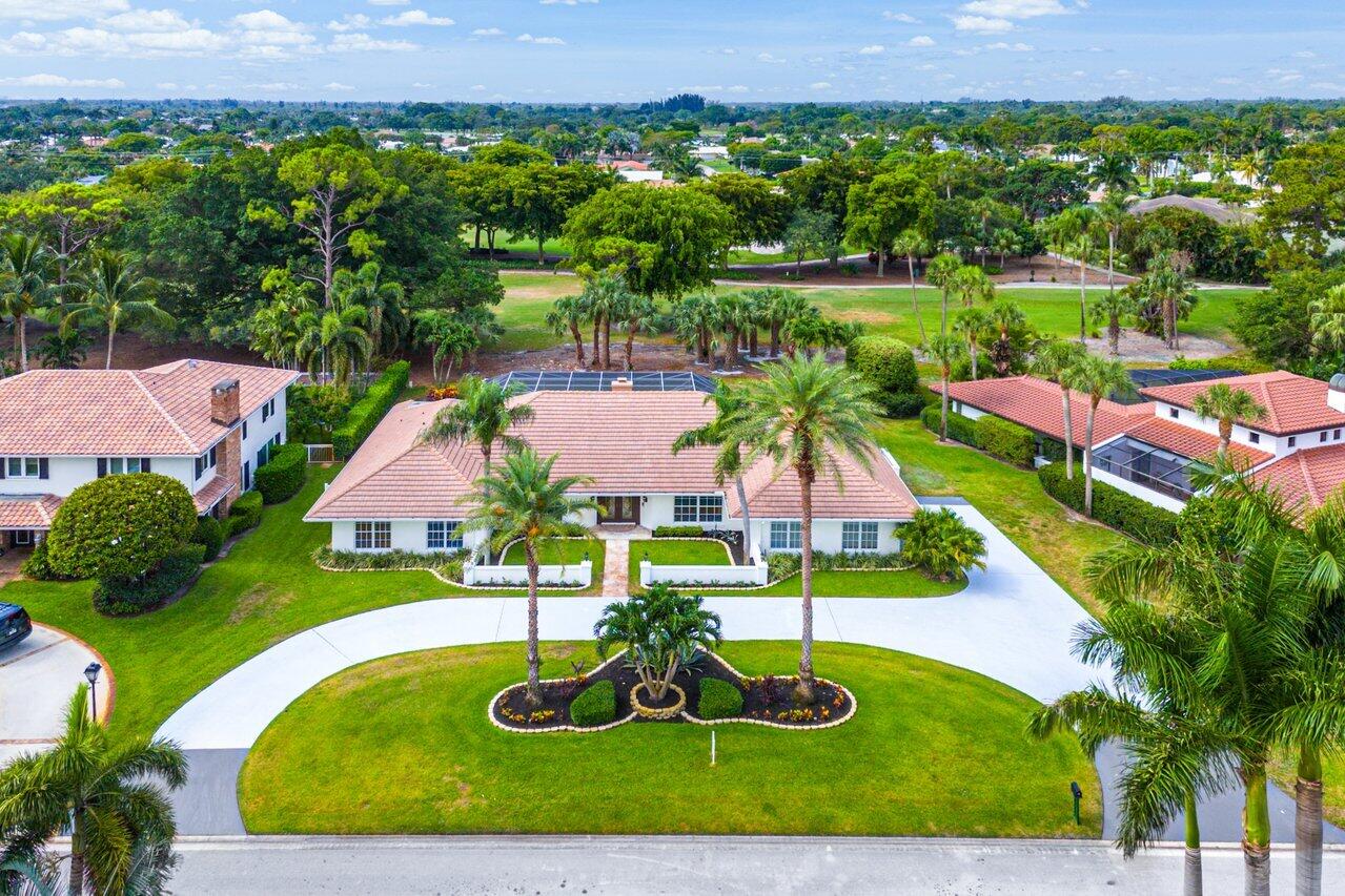 an aerial view of a house