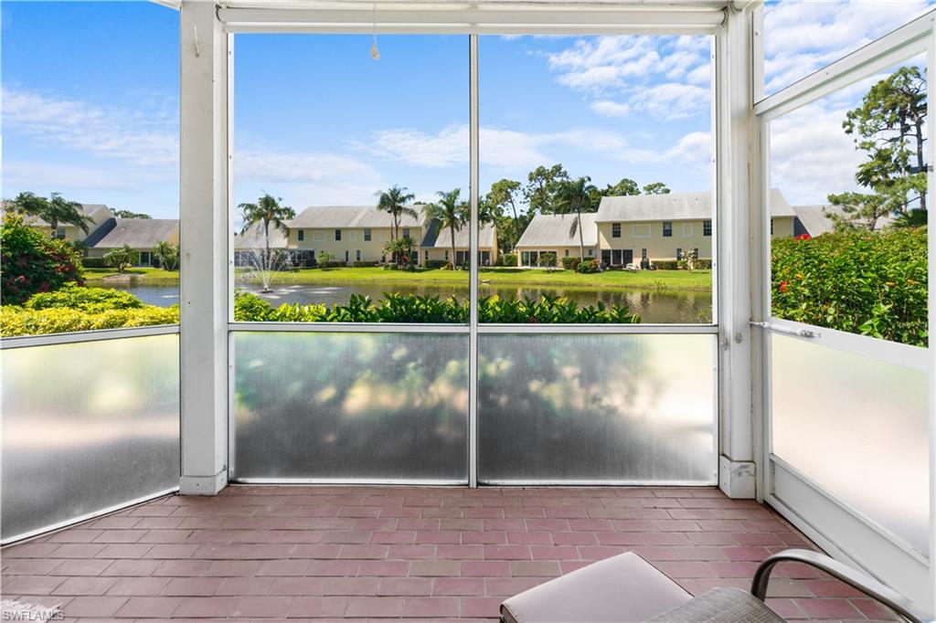 a view of a glass door