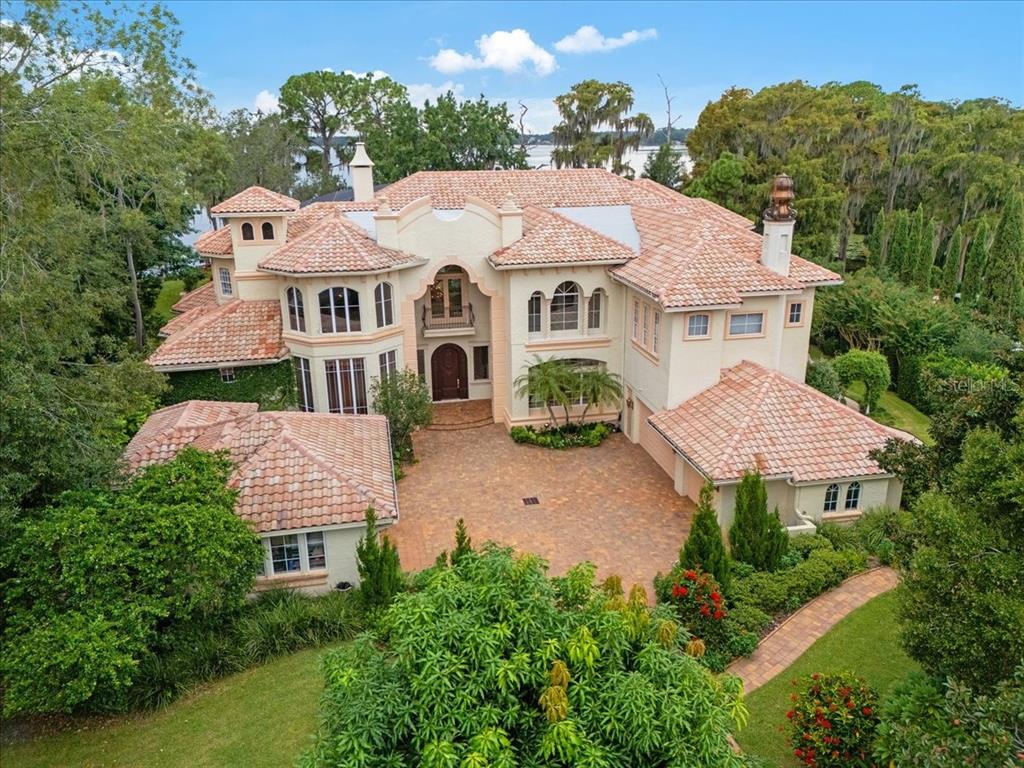 an aerial view of a house