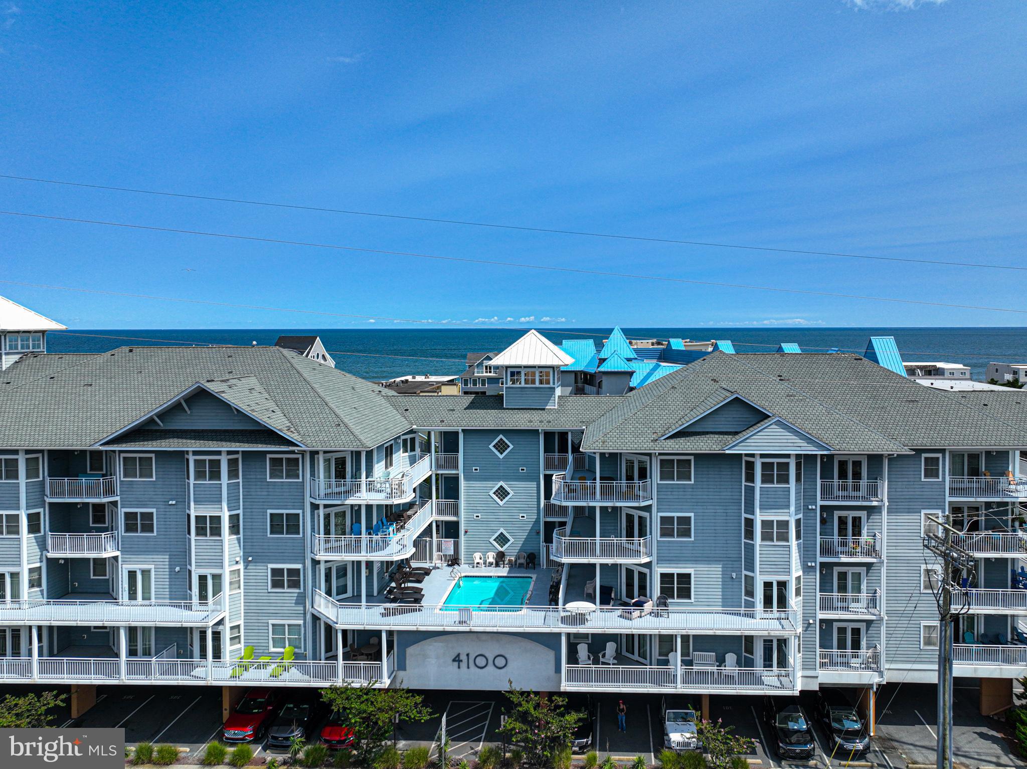 a front view of a building with balcony