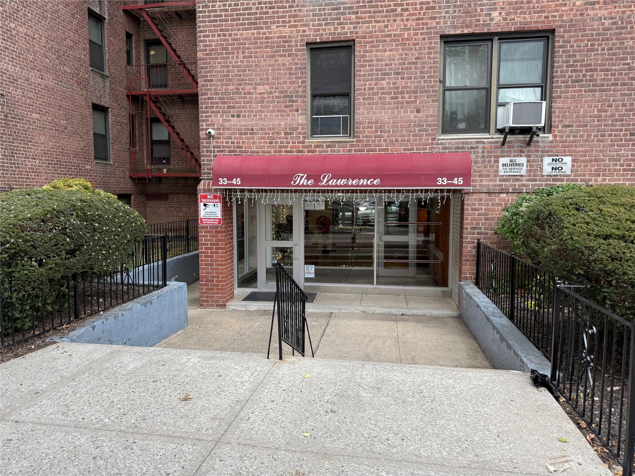 front view of a brick building