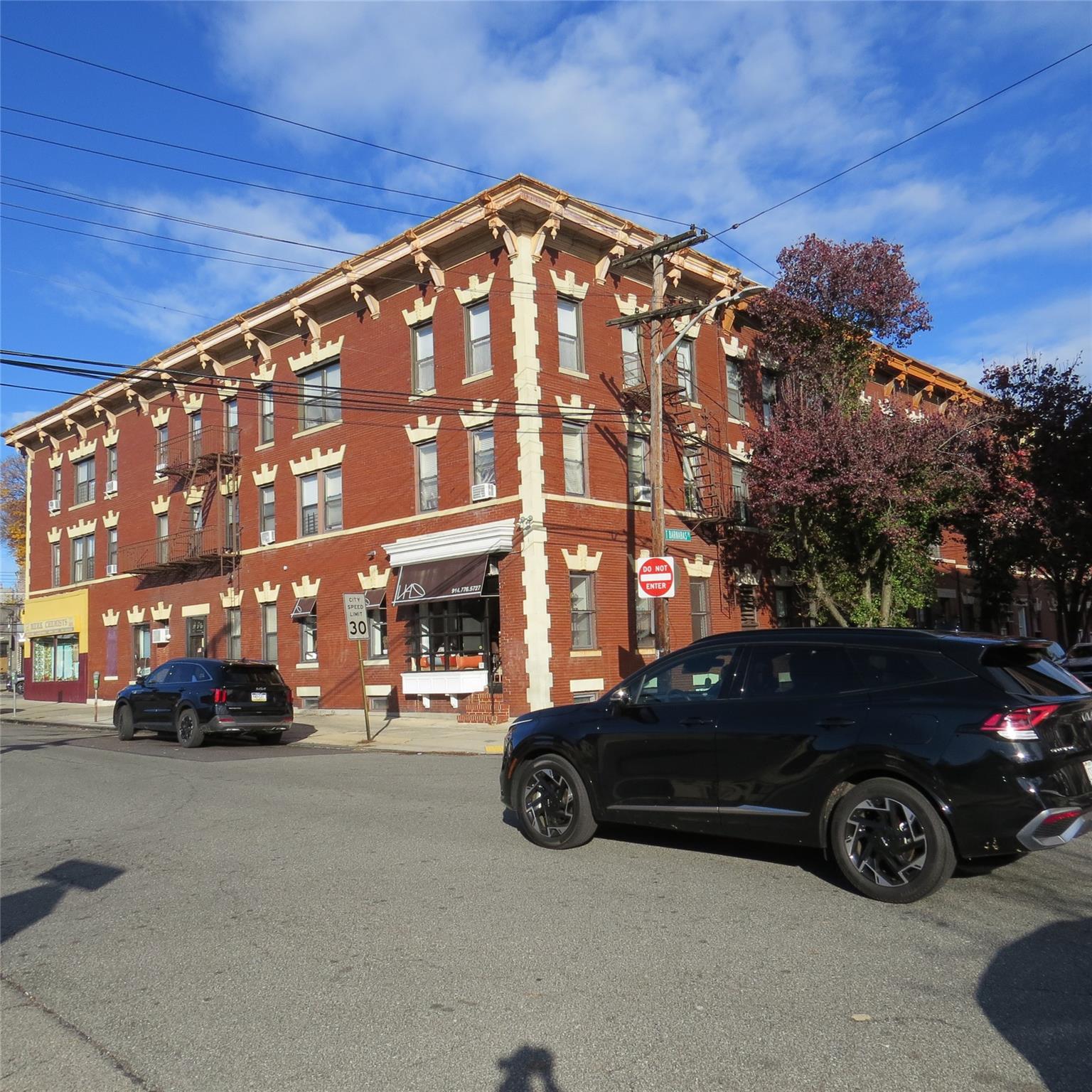 a car parked in front of a building