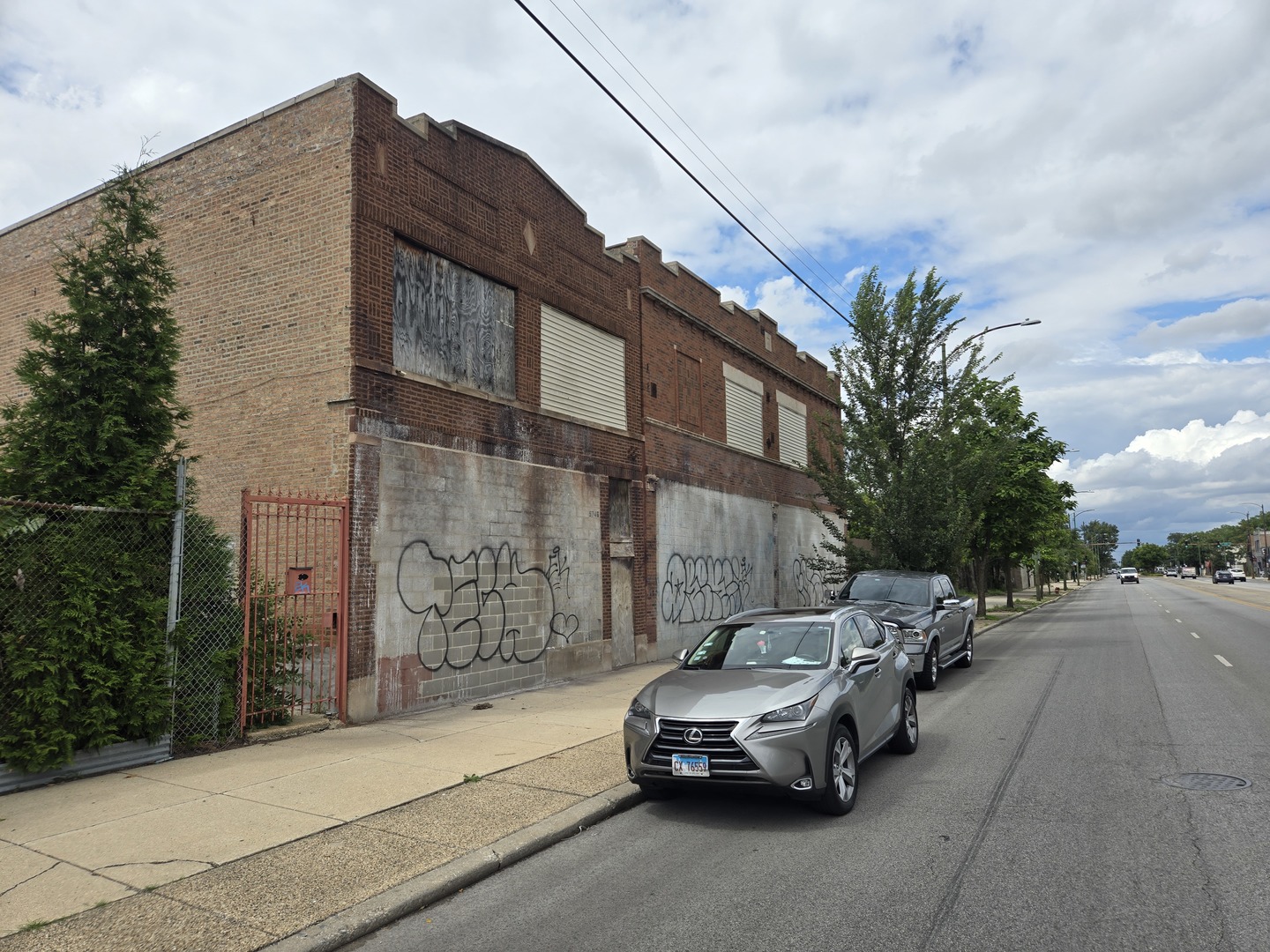 a car parked on the side of a street