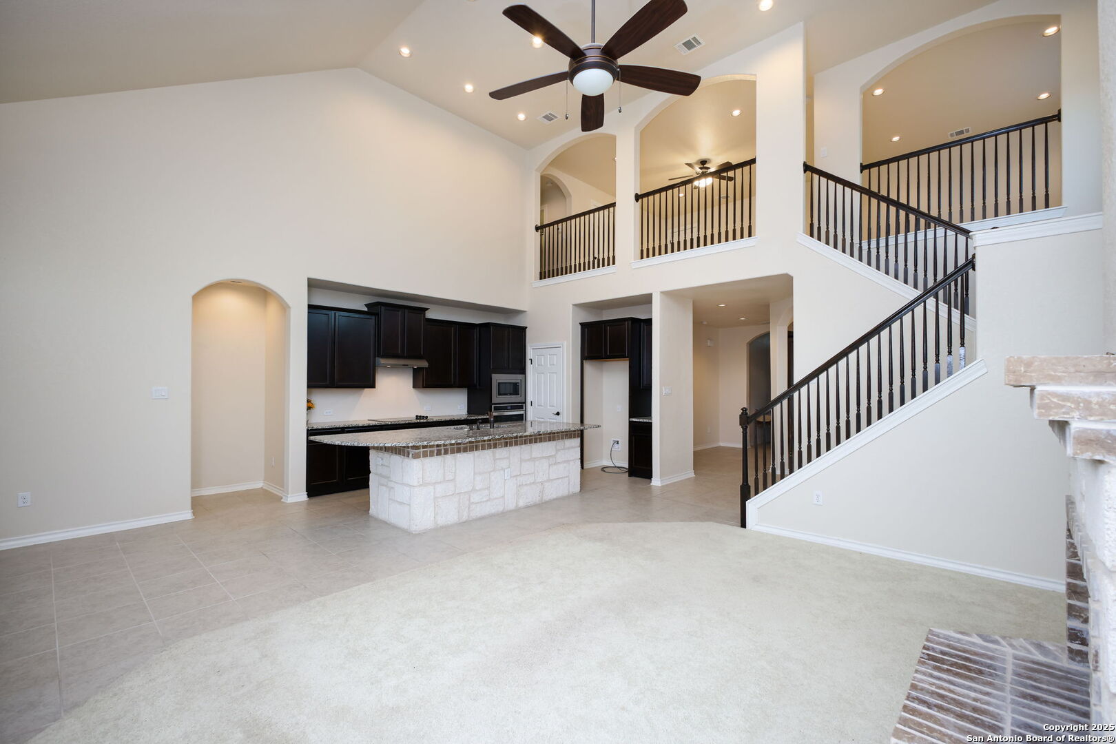 a view of kitchen and microwave