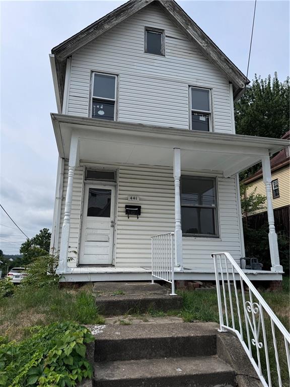 a view of a house with a balcony