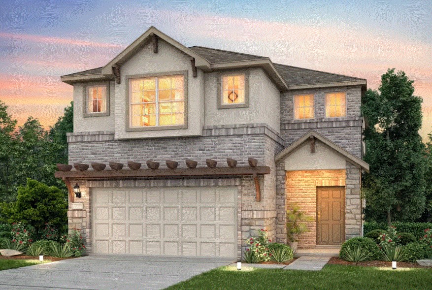 a house view with a garden space