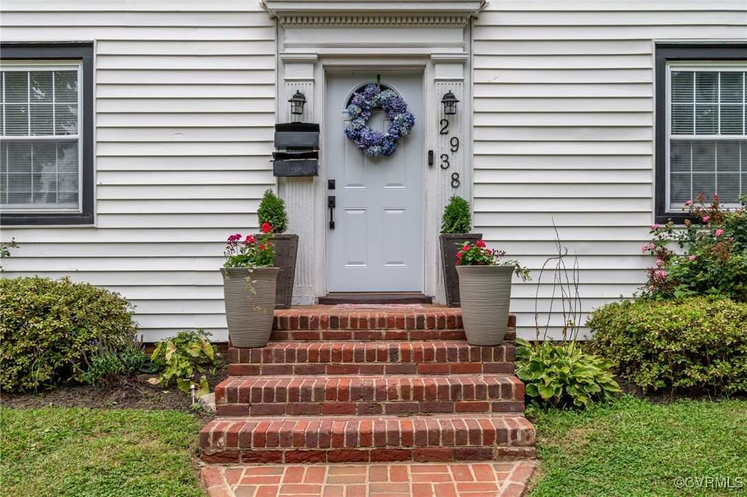 a front view of a house with entryway