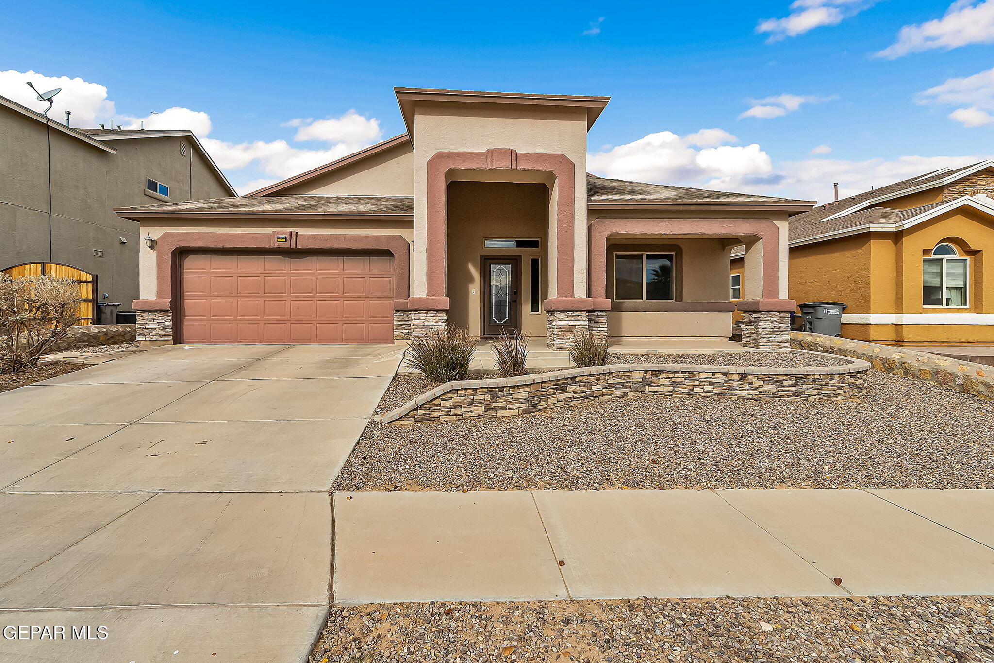 a view of a house with a patio