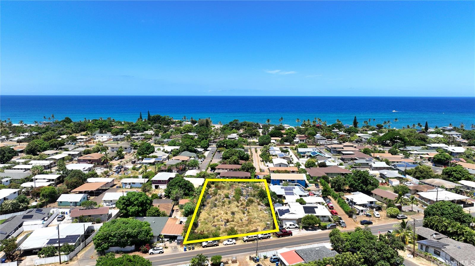 an aerial view of residential building and city view