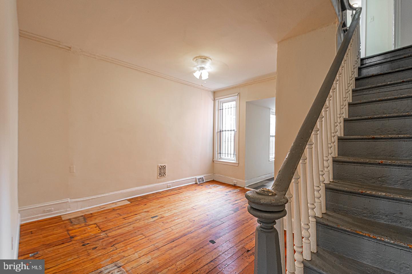 a view of entryway with wooden floor