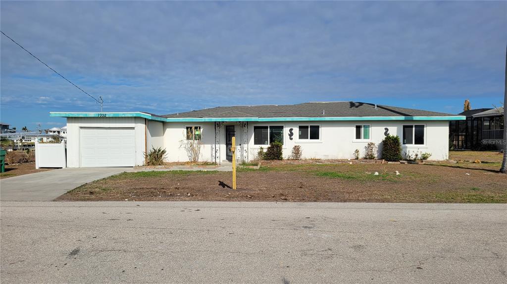 a front view of a house with a space