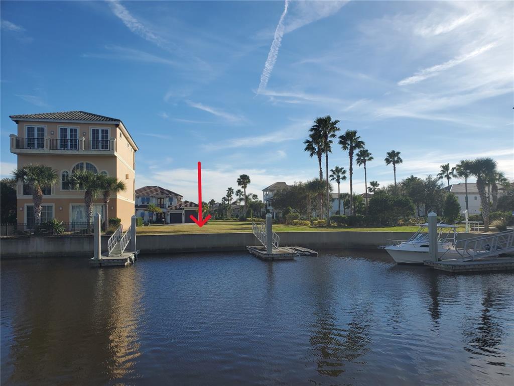 a view of a lake with houses