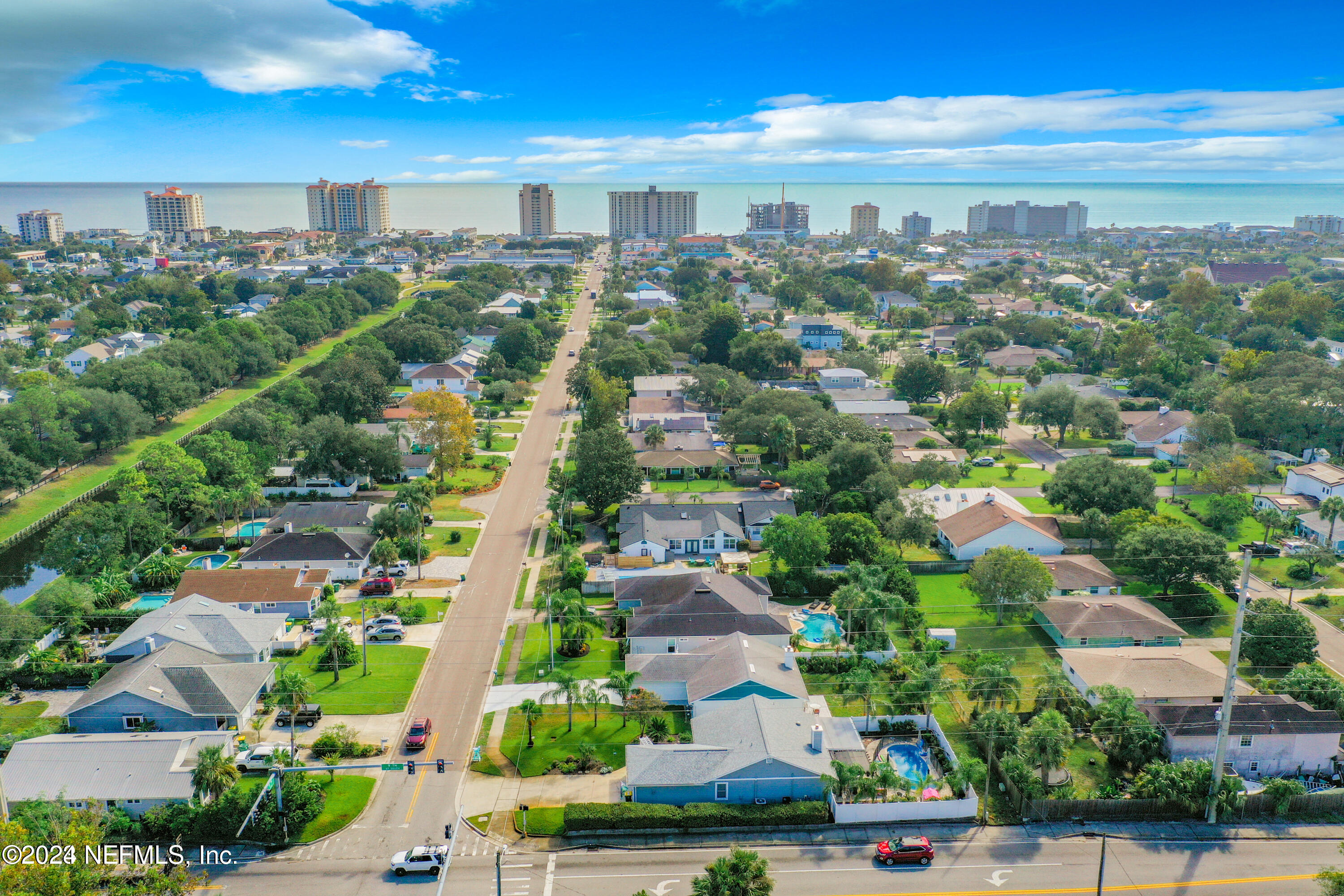 an aerial view of multiple house