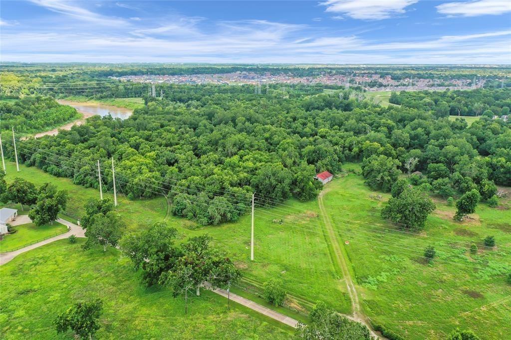 a view of a field with a tree in the background