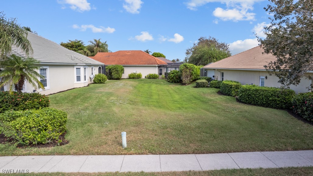 a house view with a garden space