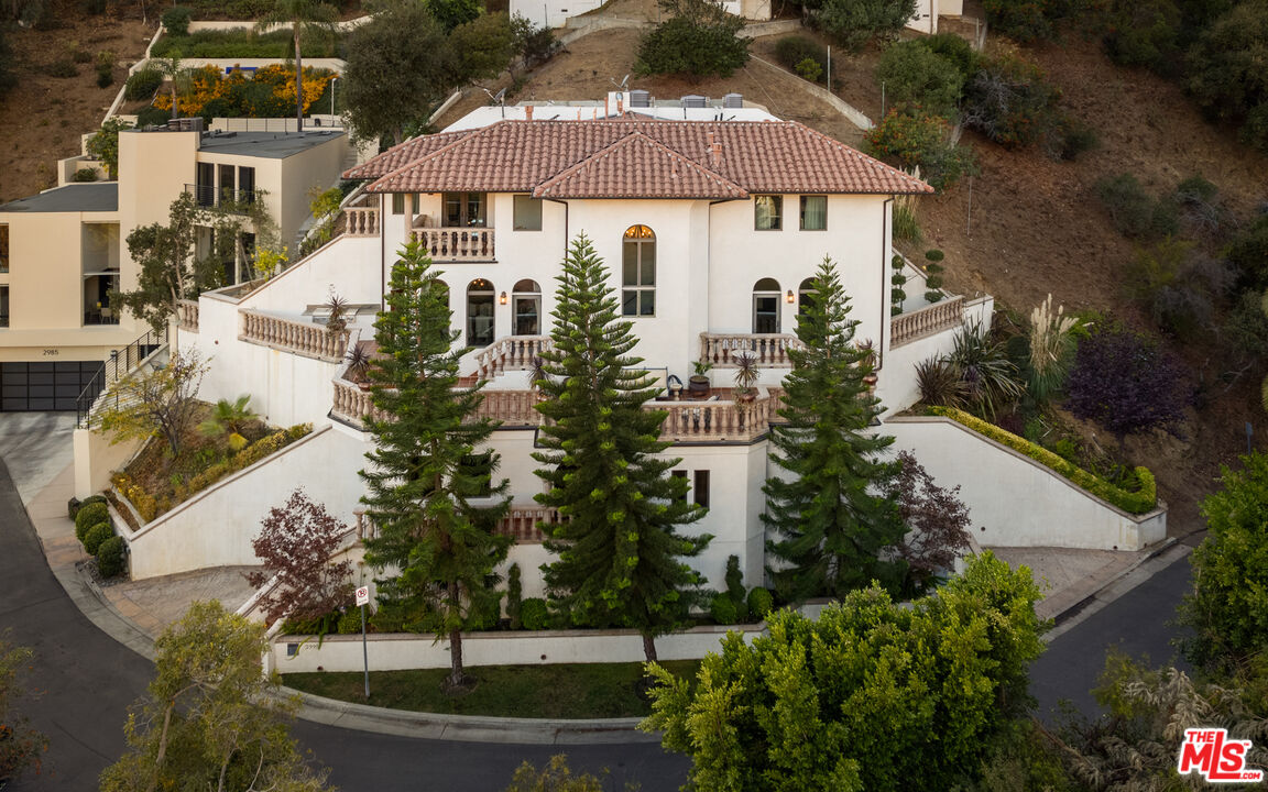 an aerial view of a house