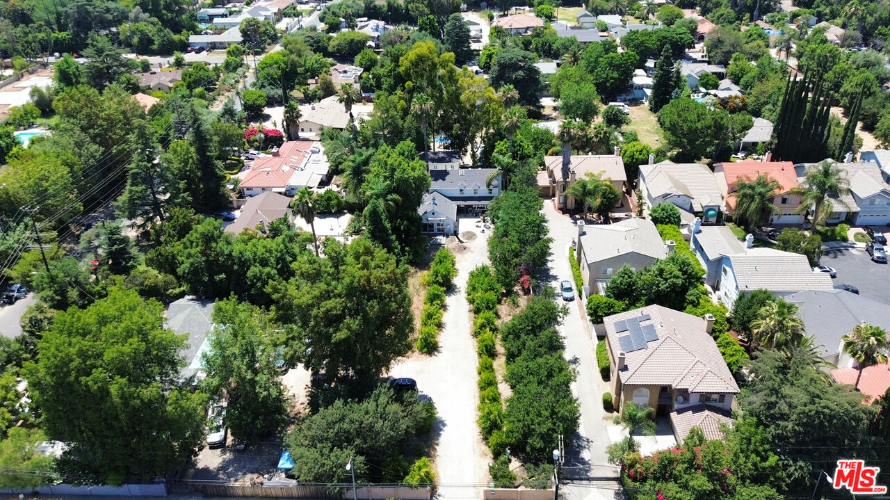 an aerial view of multiple house